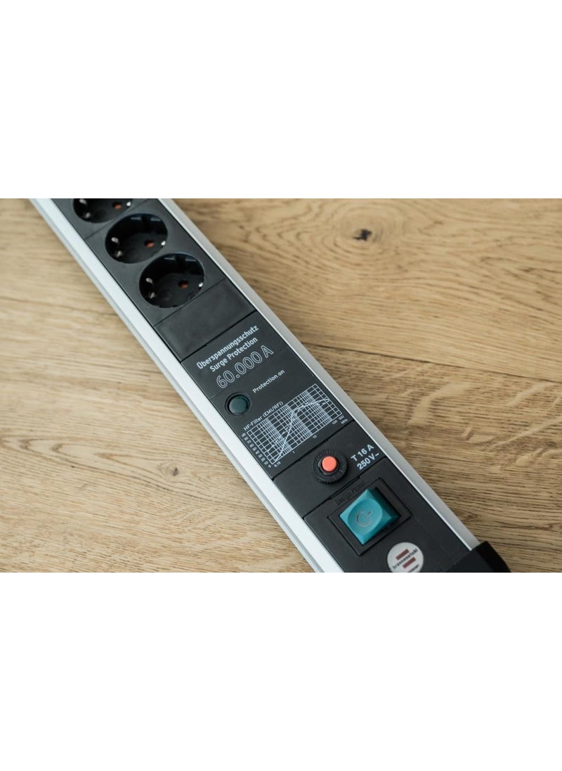 Premium-Protect-Line 60,000 Ampere Current Protected Interference Suppressor 3 Meter Socket with 8 Sockets