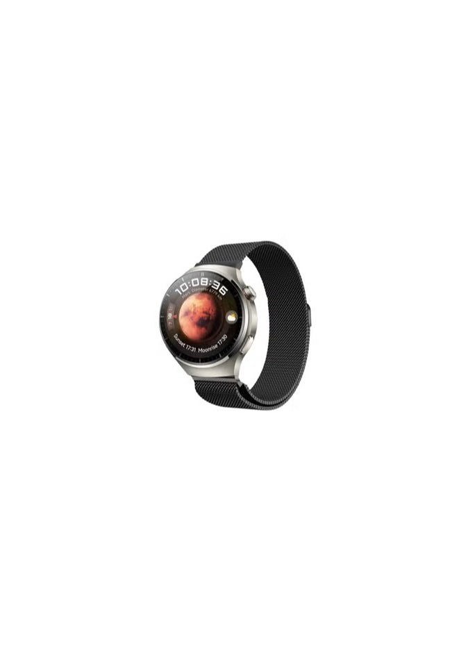 CATANES - 22mm Metal Milanese Watchband Compatible With Huawei 4,4 Pro Black - Image 1