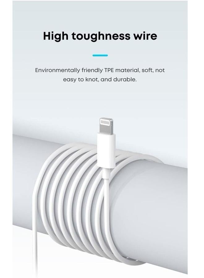 PROMASS Original Charging and Data Transfer Cable1 Meter long White Color Compatible with iPhone 6 / iPhone 7 / iPhone 11 / iPhone 12 / iPhone 13 / iPhone 14 Pro Max / Pro / Max with PD technology - Image 5