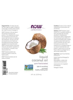 now NOW Solutions Coconut Oil, 4 fl oz, 100% Pure, Moisturizes & Nourishes Skin & Hair  - Image 2