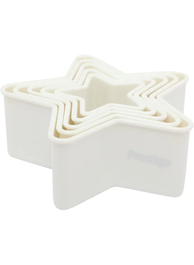 برستيج Prestige Star Shape Pastry Cutter - Set 5 Piece أبيض 21.6 x 4.5سم