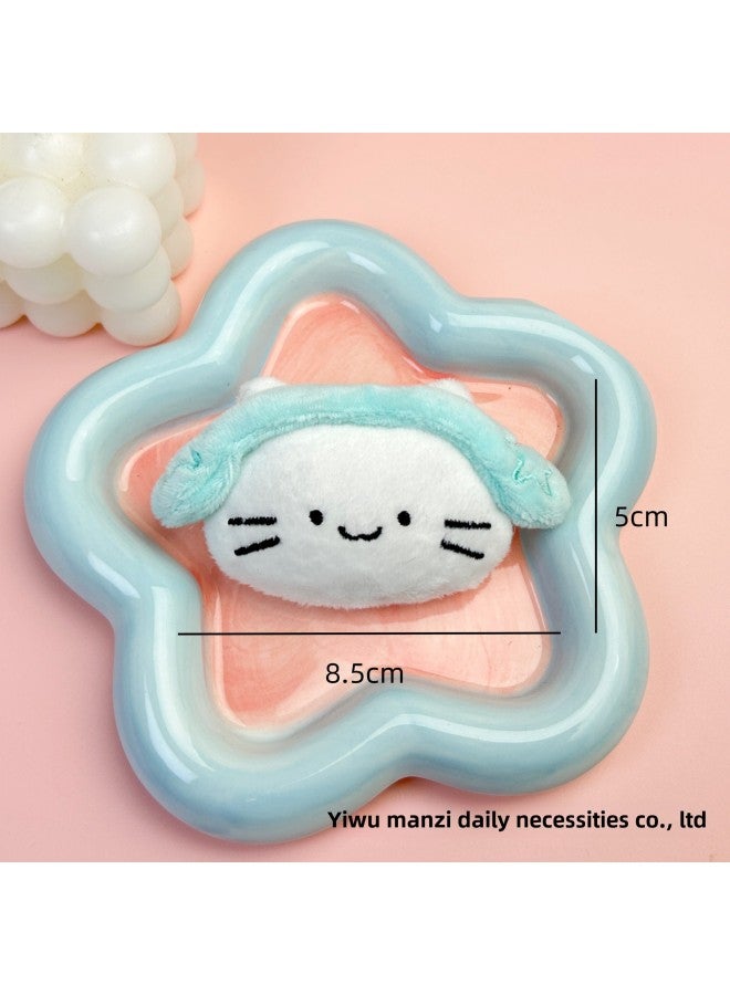 Headset Cat Squeaking Pendant Cute Cat DIY Brooch Shoes Hat Scarf Socks Hair Accessories Mobile Phone Case Accessories-Specifications:Green Headphones Cat Head-Color:Brooch Style - Image 1