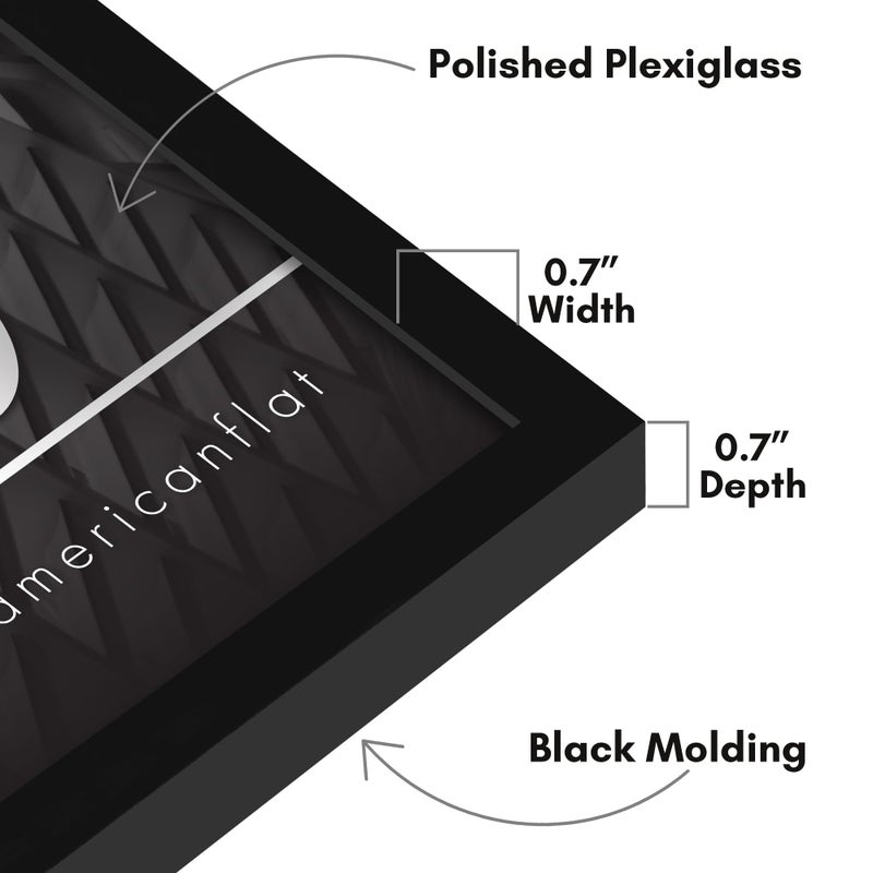 Americanflat 30x30 Picture Frame with Polished Plexiglass - Streamline Collection - Thin Border Square Frame for Wall Display - Hanging Hardware Included - Black - Image 3