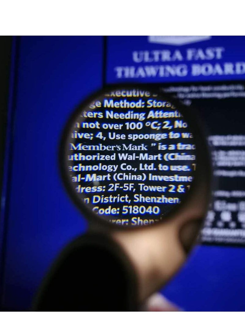 عدسة مكبرة مع إضاءة، عدسة مكبرة مضيئة، عدسة مكبرة يدوية صغيرة قابلة للطي بتكبير 5 أضعاف، مثالية للقراءة وفحص العملات المعدنية والهوايات والسفر - قطر 45 مم - Image 2