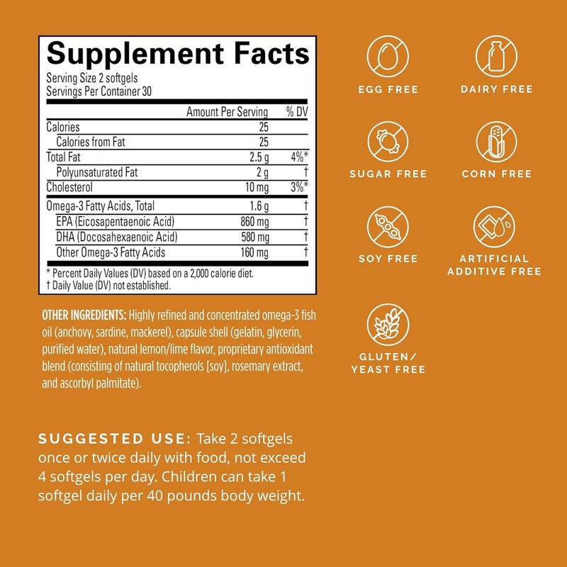 BRAINMD Dr Amen Omega3 Power  60 Capsules  Joint  Immune Support Supplement  Contains DHA  EPA  Gluten Free  30 Servings - Image 2