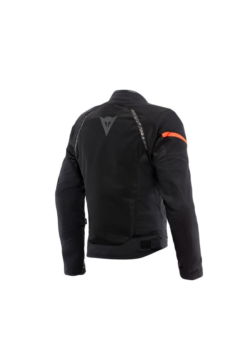 Dainese DAINESE - Air Frame 3 Tex Jacket, Summer Motorcycle Jacket with Detachable Windproof Lining, Man, Black/Black/Red-Fluo  - Image 2