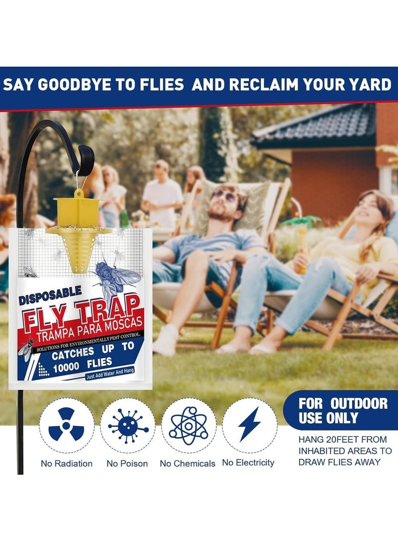 Zikra Fly Traps Outdoor Hanging 4 Pcs Home Fly Bags Outdoor Disposable Fly Killer with Natural Attractant Large Fly Trap Bag Bug Catcher Flying Insect Trap for Backyard Balcony Patio Camping - Image 2