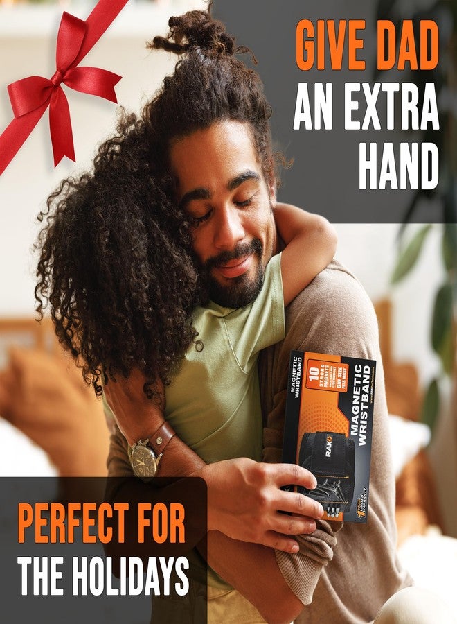 راك سوار معصم مغناطيسي من RAK للرجال - حزام أدوات ممتاز لحمل البراغي والمسامير بمغناطيس قوي، هدايا رائعة للرجال، هدايا للعطلات للأب والزوج والجد. - Image 3