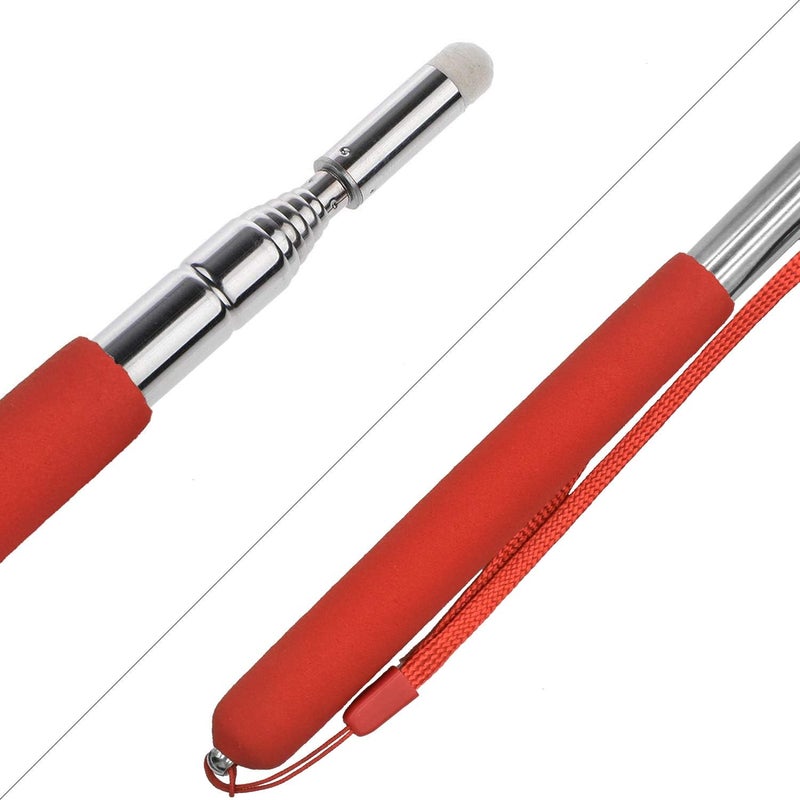 2 Pieces Pointer Stick 1m Extendable Pointing Stick for Teachers Retractable Telescope Pointer with Lanyard for Coach Class Classroom Whiteboard Post Pointer Black Red - Image 3