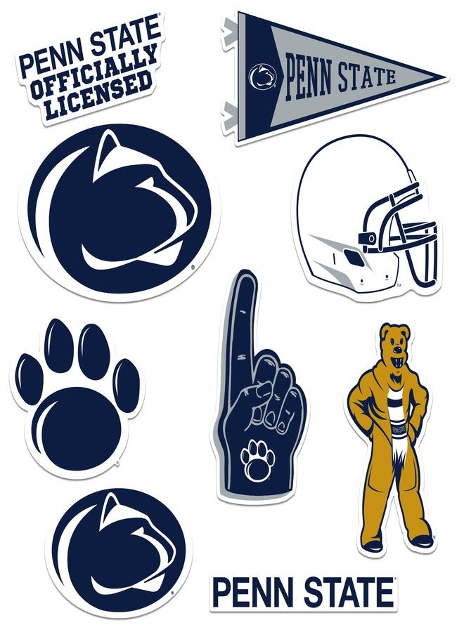 GRAPHICS & MORE Penn State University 10ct Vinyl Sticker Pack – Large Waterproof Nittany Lions, Paw Print, Helmet & Mascot Decals for Laptops, Water Bottles, Tablets, Scrapbooks, Vehicles & More - Image 1