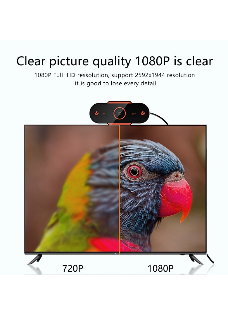 Gasin - 1080P HD USB Computer Webcam With Detachable Bracket Desktop Laptop Webcast Web Class Teaching Meeting Video - Image 1
