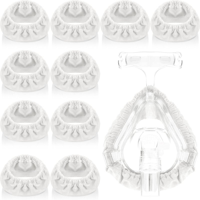 Nuanchu 5 Packs Mask Cover Full Face Mask Liners Reusable Soft Covers Reduces Air Leaks and Blisters Washable Cushions Fits Most Types of Full Face Masks(White) - Image 1