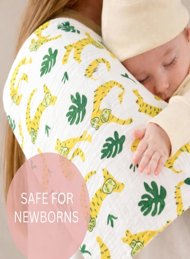 Nestlooms 100% Organic Cotton Muslin Baby Burp Cloths (21 X 10 inches), Ultra-Soft, Extra Absorbent & Hankies & Napkins, Large Size Burping Cloth for Newborns & Infants Boys & Girls (Jungle Paws) - Image 3