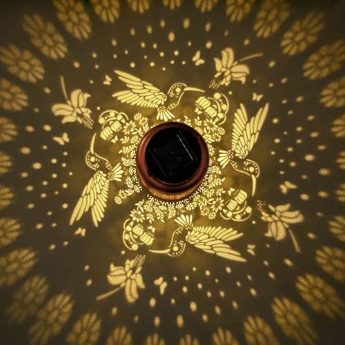 WACLSTDAY Mothers Day Gifts for Mom Hummingbird Solar Lanterns Outdoor Waterproof Garden Decor Birthday Gifts for Women Men Mom Hanging Solar Lights Metal Decoration Outside for Yard,Patio,Backyard,Porch,Easter - Image 2