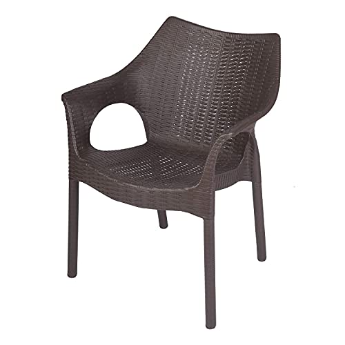 SkyGlamour Supreme Cambridge Heavy Plastic Chair for Living Room | Home | Office | Indoor/Outdoor Use | Plastic Chair Set of 2 |Color: Wenge; Set of 2 Chairs - Image 4