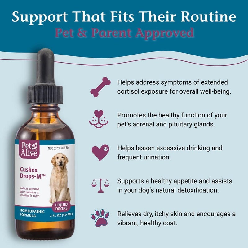 PetAlive Cushex Drops-M, Cushing's Disease Pet Supplement, 2fl oz., 59ML - Image 3