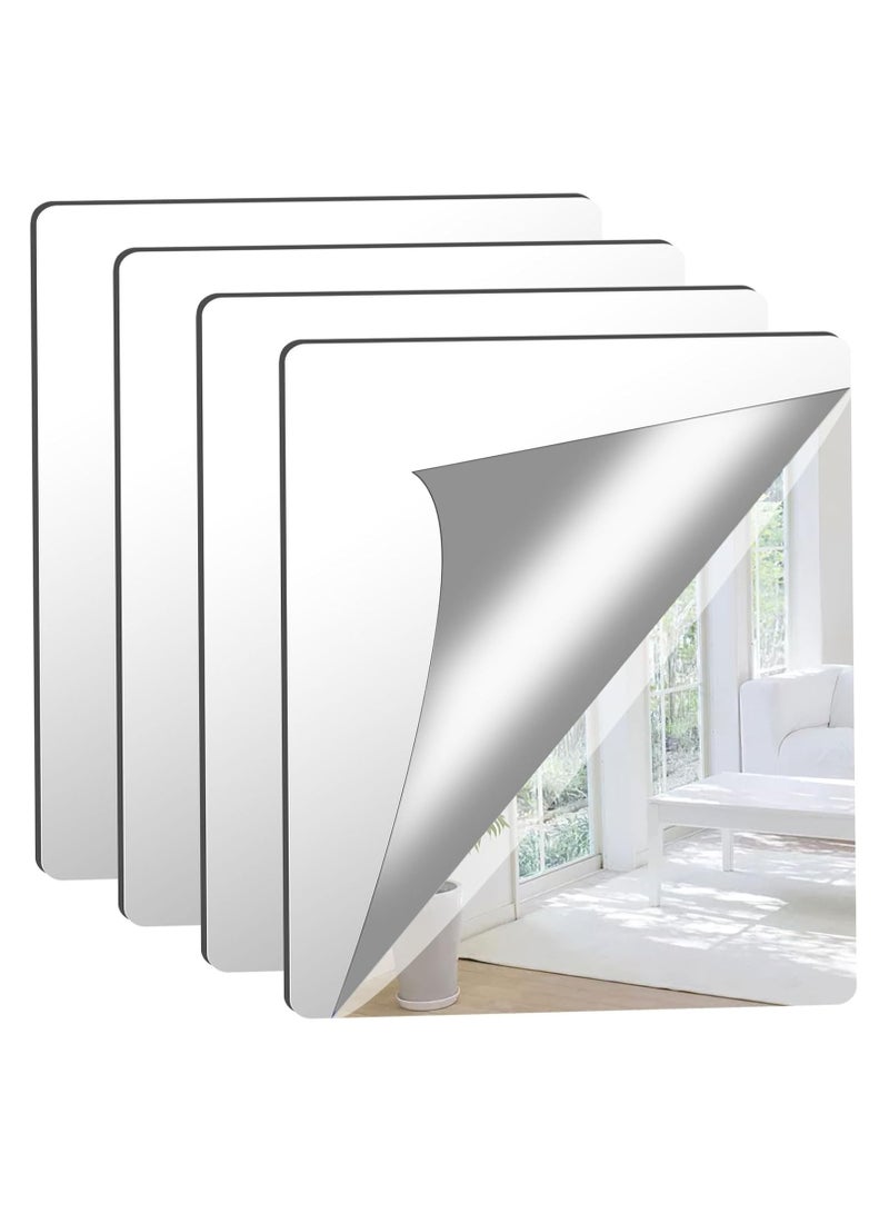 TPGP 4 Pack Self Adhesive Mirror 50x60cm Adhesive Mirror Tiles 2MM Thick Acrylic Stick On Wall Mirrors Sheets Removable Mirror Stickers for Home Decoration - Image 1