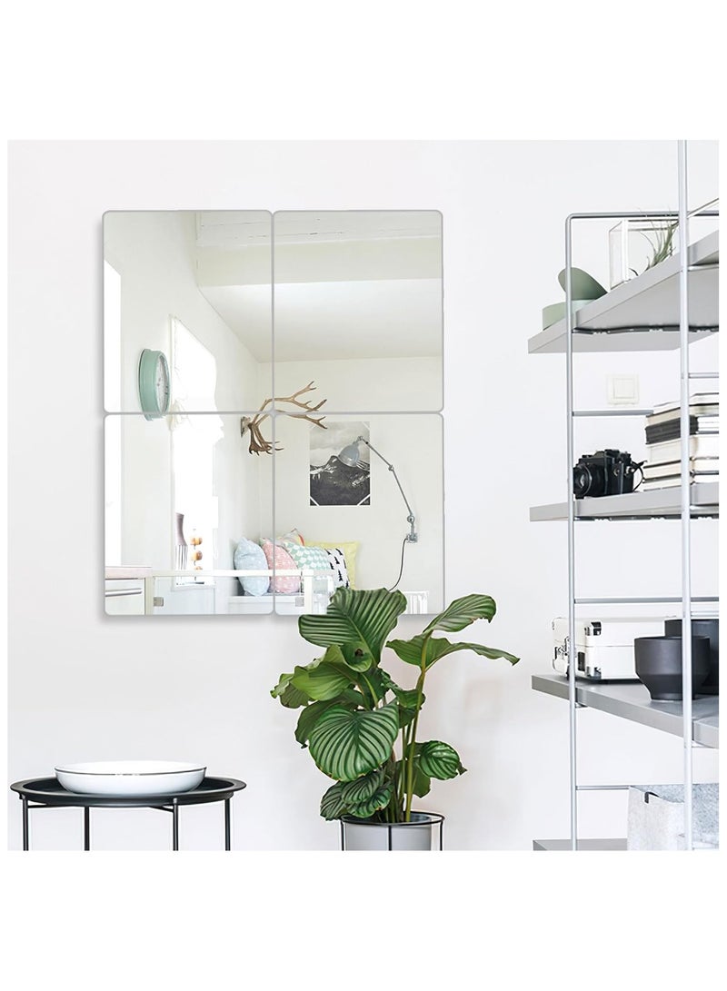 TPGP 4 Pack Self Adhesive Mirror 50x60cm Adhesive Mirror Tiles 2MM Thick Acrylic Stick On Wall Mirrors Sheets Removable Mirror Stickers for Home Decoration - Image 4