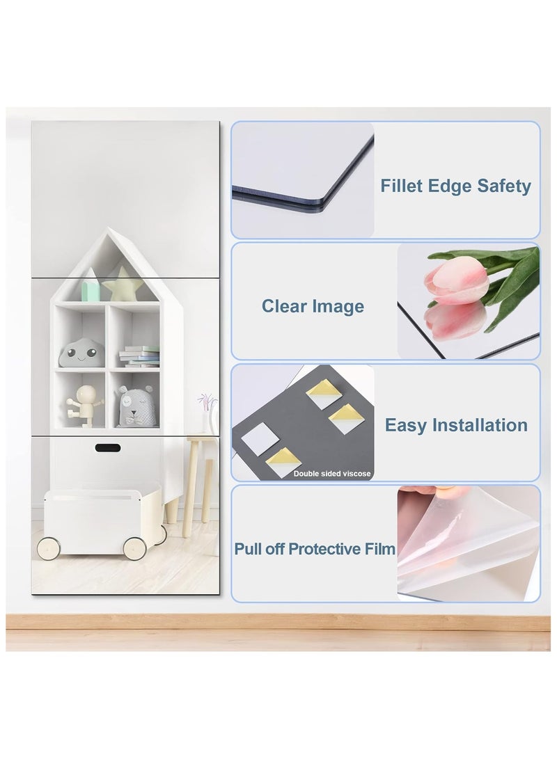 TPGP 4 Pack Self Adhesive Mirror 50x60cm Adhesive Mirror Tiles 2MM Thick Acrylic Stick On Wall Mirrors Sheets Removable Mirror Stickers for Home Decoration - Image 5