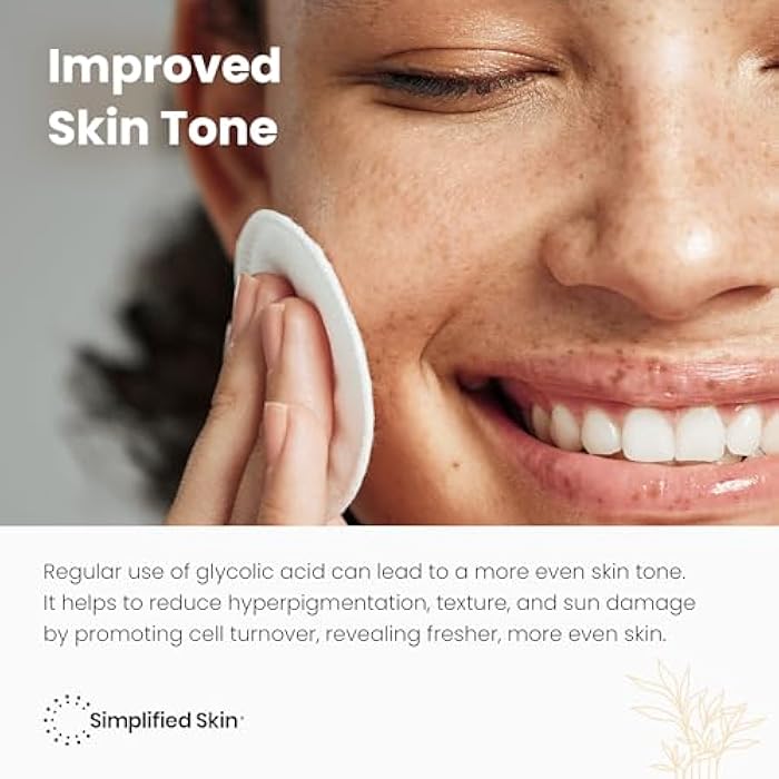 simplified skin Glycolic Acid Toner for Face - 8% Facial Toning Solution - Hydrating, Anti-Aging, Exfoliates Skin with AHA, Aloe Vera, & Rosemary Extract for Women & Men - 8 Fl Oz - Image 3