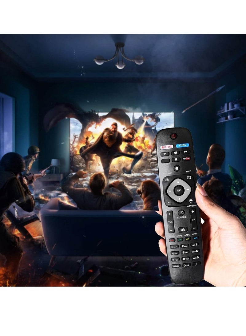 PopZa New Universal Replacement Remote Control NH500UP Suitable for Philips Smart LCD LED 4K UHD TV with battery - Image 3