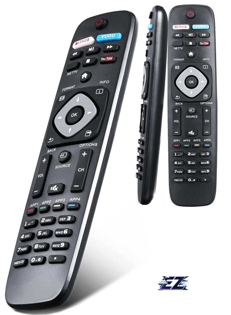 PopZa New Universal Replacement Remote Control NH500UP Suitable for Philips Smart LCD LED 4K UHD TV with battery - Image 2