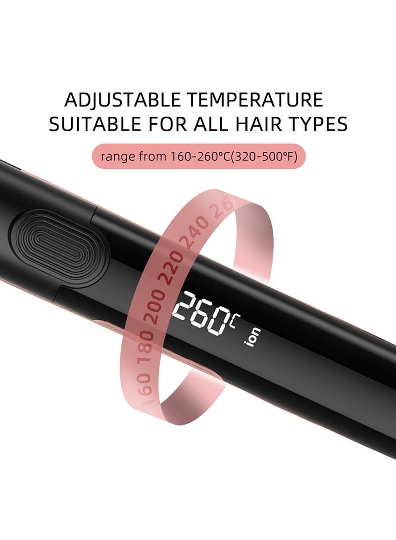 PROFESSIONAL 2 In 1 Multifunctional Negative ions Straight Hair Curling Iron，6 Temperature Control Levels，Ceramic Glaze Panel, Upgraded PTC Heating Element, 60-Minute Automatic Power-off Protection Device - Image 5