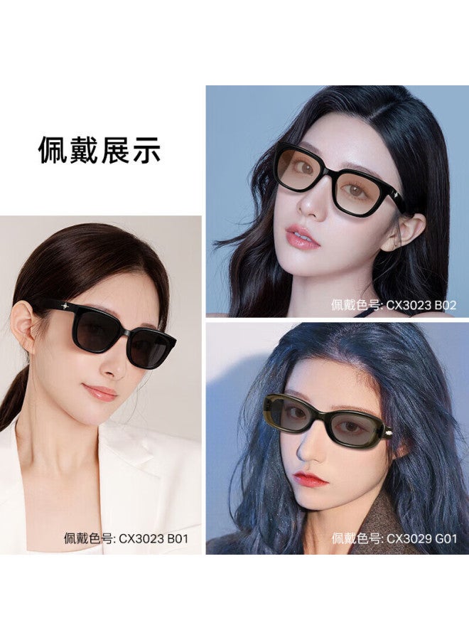 Caxman Retro Cat Eye High-end Plain Gm Sungl For Men And Women, Narrow Frame Uv Protection Polarized Driving Face-slimming Gl