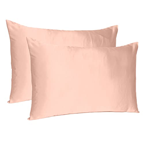 Oussum Satin Silk Pillowcase Pillow Case Covers with Envelop Closure for Hair and Skin Home Bed Decor Set of 2 Pillowcase Free 3 pcs scrunchies (Queen, Terracotta) - Image 1