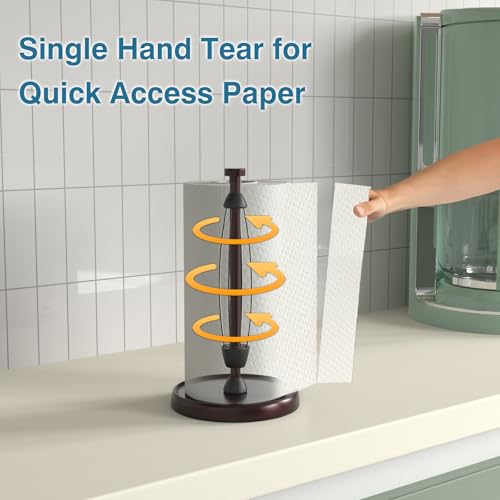 Swaitee Oil Rubbed Bronze Paper Towel Holder Countertop, Bronze Kitchen Accessories Decor, Stainless Steel, Paper Towel Roll Holder Stand with Ratchet Mechanism for Kitchen Bathroom Farmhouse Essentials - Image 3