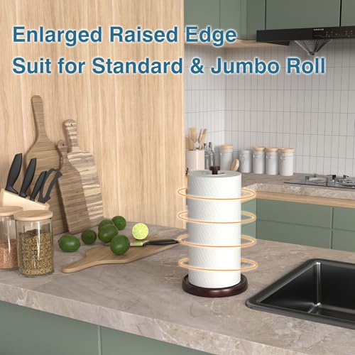 Swaitee Oil Rubbed Bronze Paper Towel Holder Countertop, Bronze Kitchen Accessories Decor, Stainless Steel, Paper Towel Roll Holder Stand with Ratchet Mechanism for Kitchen Bathroom Farmhouse Essentials - Image 2
