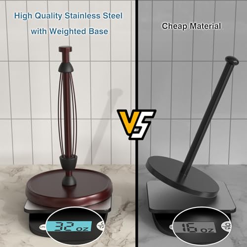 Swaitee Oil Rubbed Bronze Paper Towel Holder Countertop, Bronze Kitchen Accessories Decor, Stainless Steel, Paper Towel Roll Holder Stand with Ratchet Mechanism for Kitchen Bathroom Farmhouse Essentials - Image 5