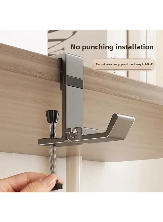 Grey A01 Magnetic Foldable Aluminum Headphone Stand Heavy Duty Desk Clip - Image 3