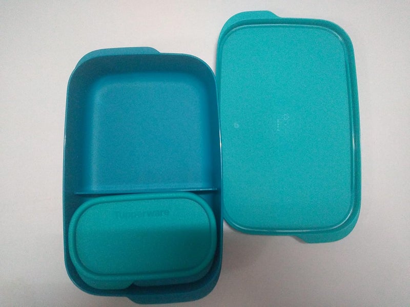 Tupperware صندوق تيفين بلاستيك ميديم من تابروير، مجموعة أخضر وأزرق من 2 (500 مل لكل منهما) - Image 4