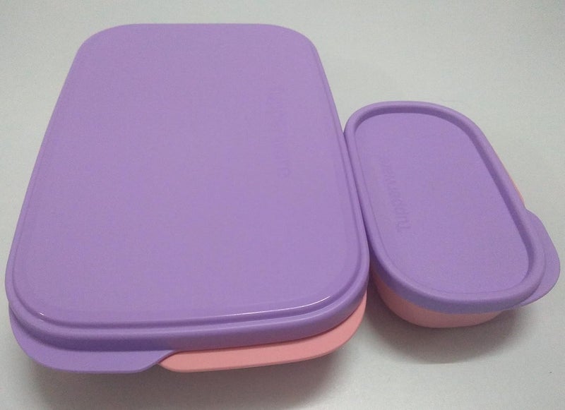 Tupperware صندوق تيفين بلاستيك ميديم من تابروير، مجموعة أخضر وأزرق من 2 (500 مل لكل منهما) - Image 3