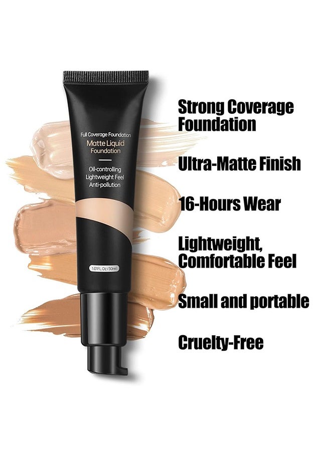 Anglicolor Matte Liquid Foundation, Waterproof Full Coverage Flawless Foundation Makeup, Longwear Up to 12Hr Wear (30ml)  - Image 3