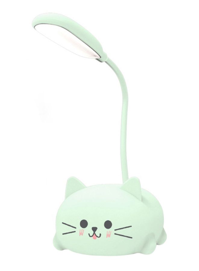 Mini Cat USB Lamp LED Cute Animal Night Light Rechargeable Table Lamp Bedside Lamp, Eye Caring reading lights for Toddlers Kids Bedrooms, Living Room, Green  - Image 1