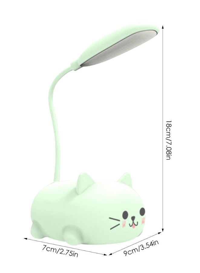 Mini Cat USB Lamp LED Cute Animal Night Light Rechargeable Table Lamp Bedside Lamp, Eye Caring reading lights for Toddlers Kids Bedrooms, Living Room, Green  - Image 3