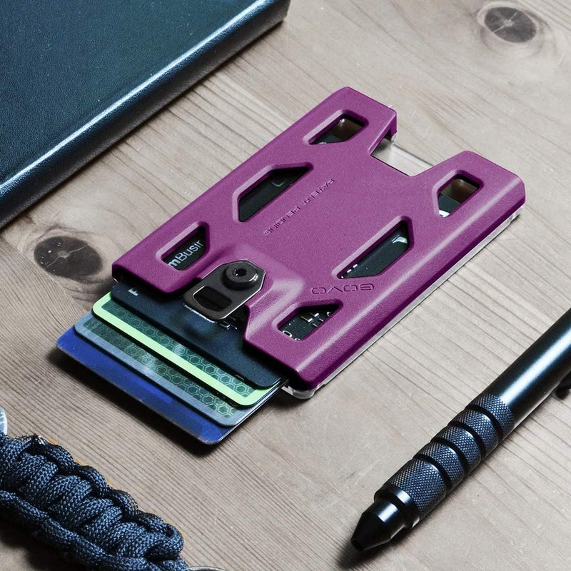 GOVO T4 Badge Holder No-Clip Version - Durable ID Card Holder Holds 1 to 4 Cards (Purple) - Image 3