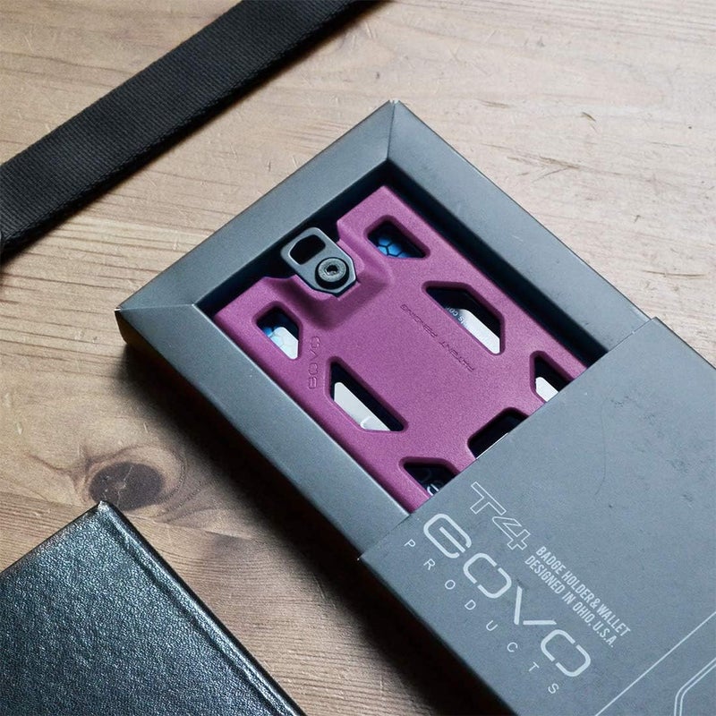 GOVO T4 Badge Holder No-Clip Version - Durable ID Card Holder Holds 1 to 4 Cards (Purple) - Image 4