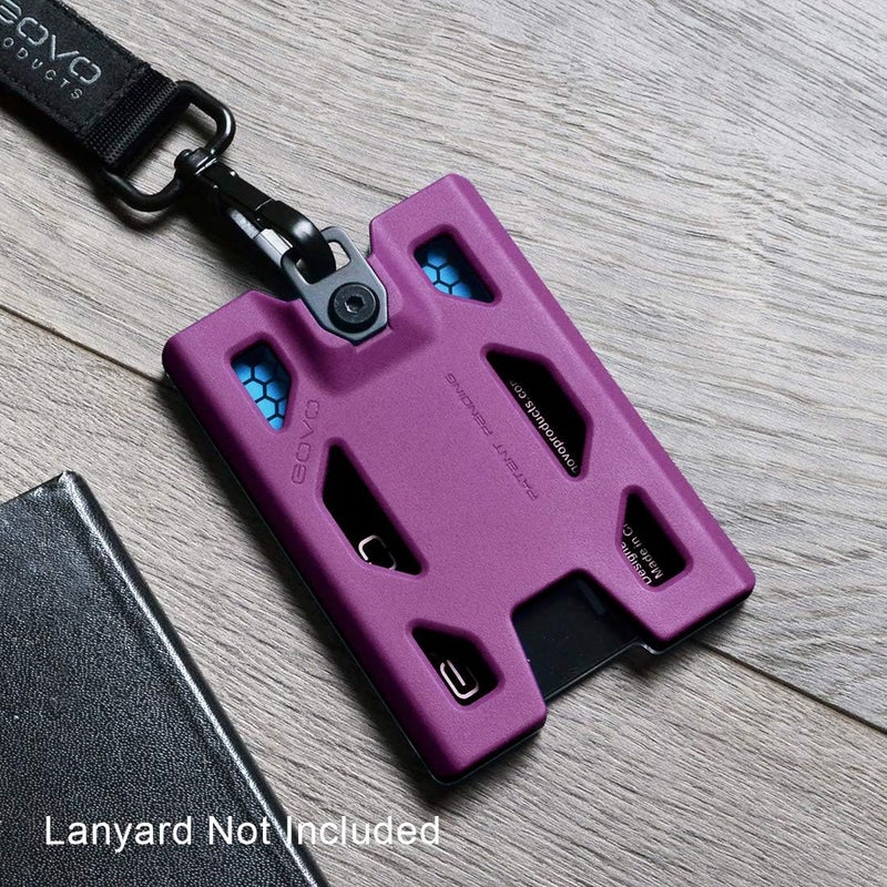 GOVO T4 Badge Holder No-Clip Version - Durable ID Card Holder Holds 1 to 4 Cards (Purple) - Image 2