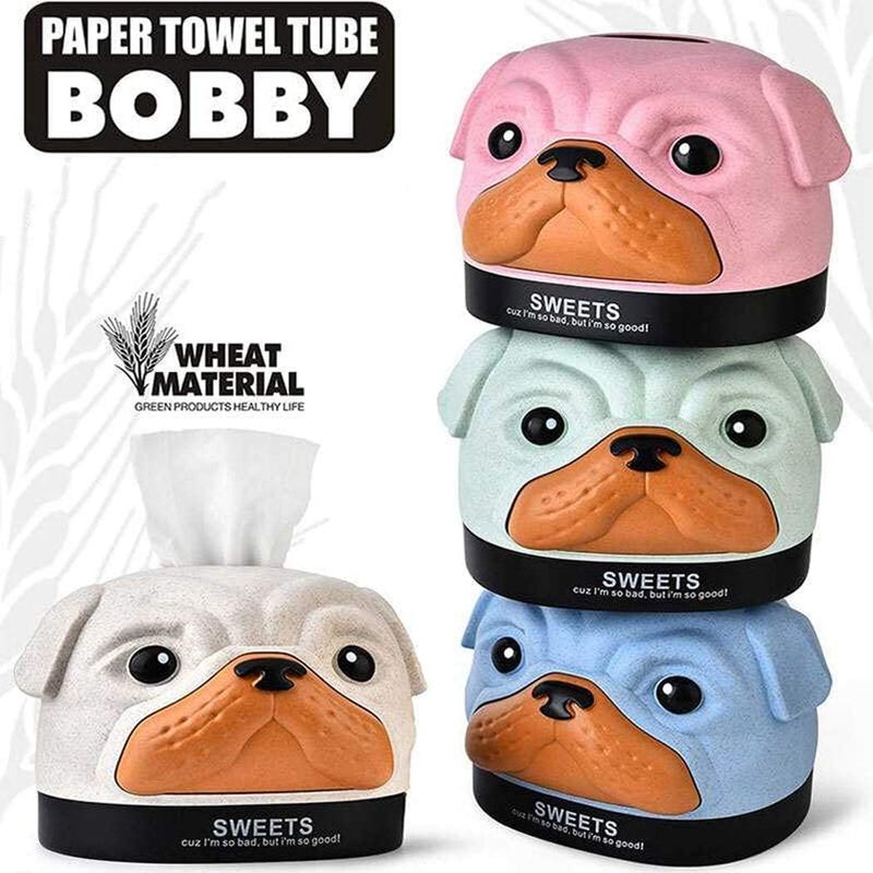 JAMBUVANTI 3D Dog Shape Car Tissue Box, Creative Desktop Napkin Box,Cosmetic Holder for Home,Bedroom,Office,Kitchen, Plastic Paper Towel Container,Tissue Cover Organizer (Multicolor) (Dog Shape) - Image 2