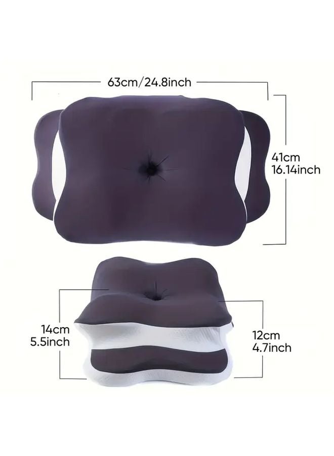 Dark Gray Butterfly Neck Pillow Breathable Cooling Fabric Multiple Height Options - Image 3