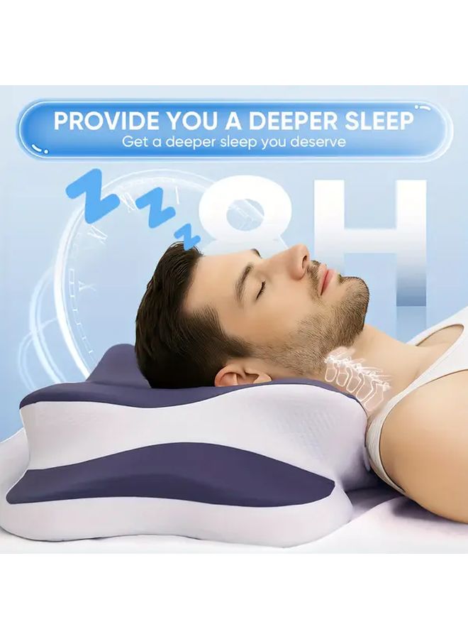 Dark Gray Butterfly Neck Pillow Breathable Cooling Fabric Multiple Height Options - Image 4