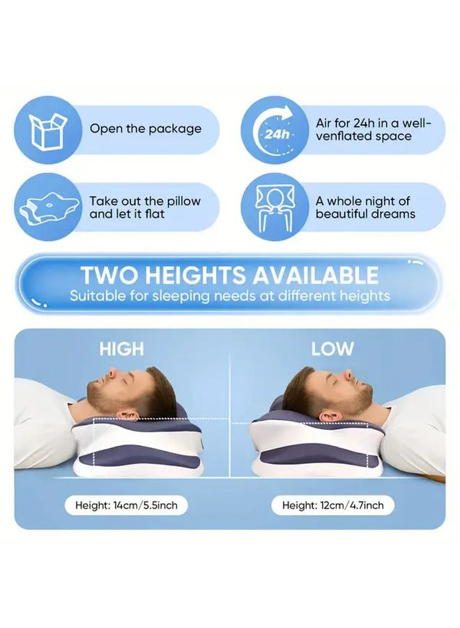 Dark Gray Butterfly Neck Pillow Breathable Cooling Fabric Multiple Height Options - Image 5