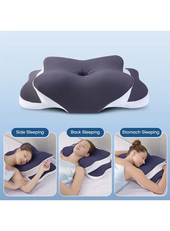 Dark Gray Butterfly Neck Pillow Breathable Cooling Fabric Multiple Height Options - Image 1