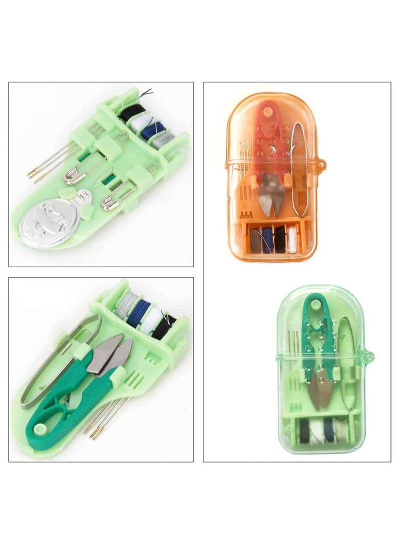 SYOSI 2PCS Compact Travel Sewing Kit, Miniature Sewing Box Portable Mini Sewing Kit Convenient Needle Bag Sewing Kit Portable Needle Bag Travel Size Sewing Box for Home Holiday Outdoor Camping - Image 1