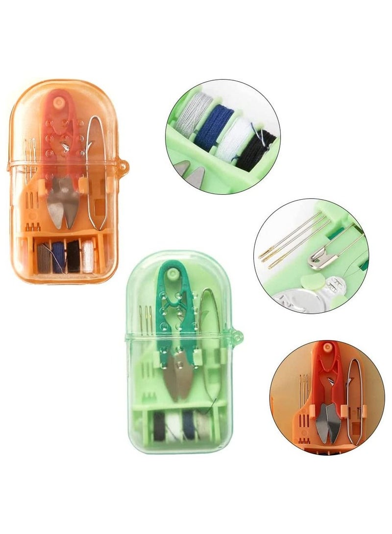 SYOSI 2PCS Compact Travel Sewing Kit, Miniature Sewing Box Portable Mini Sewing Kit Convenient Needle Bag Sewing Kit Portable Needle Bag Travel Size Sewing Box for Home Holiday Outdoor Camping - Image 3