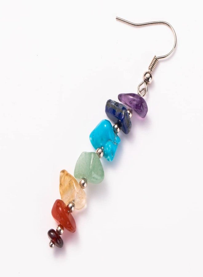 POYAMUSE 7 Chakra Stone Dangle Earrings, Natural Reiki Stone Healing Energy Jewelry for Women-long - Image 5