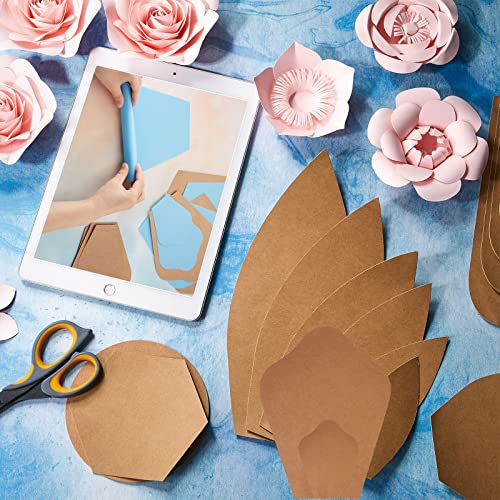 Henoyso 28 Pcs Paper Flowers Template Kit DIY Paper Flower Decorations for Wall Rose Peony Daisy Daffodil Template Kit for Wedding Birthday Baby Shower Photography Backdrop - Image 5